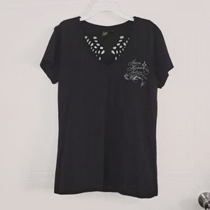 Biker Clothing T-Shirt With Cut Out Wings Size 2XL